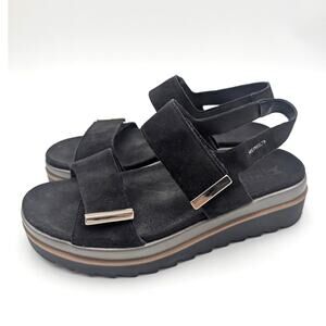 Mephisto Dominica Platform Sandals Women's Black Velsport Size US7 EU37